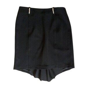 Cache Luxe Rhinestone Embelished Fish Tail Asymmetrical Black Skirt